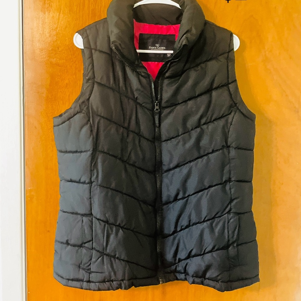 Faded Glory Black Quilted Vest